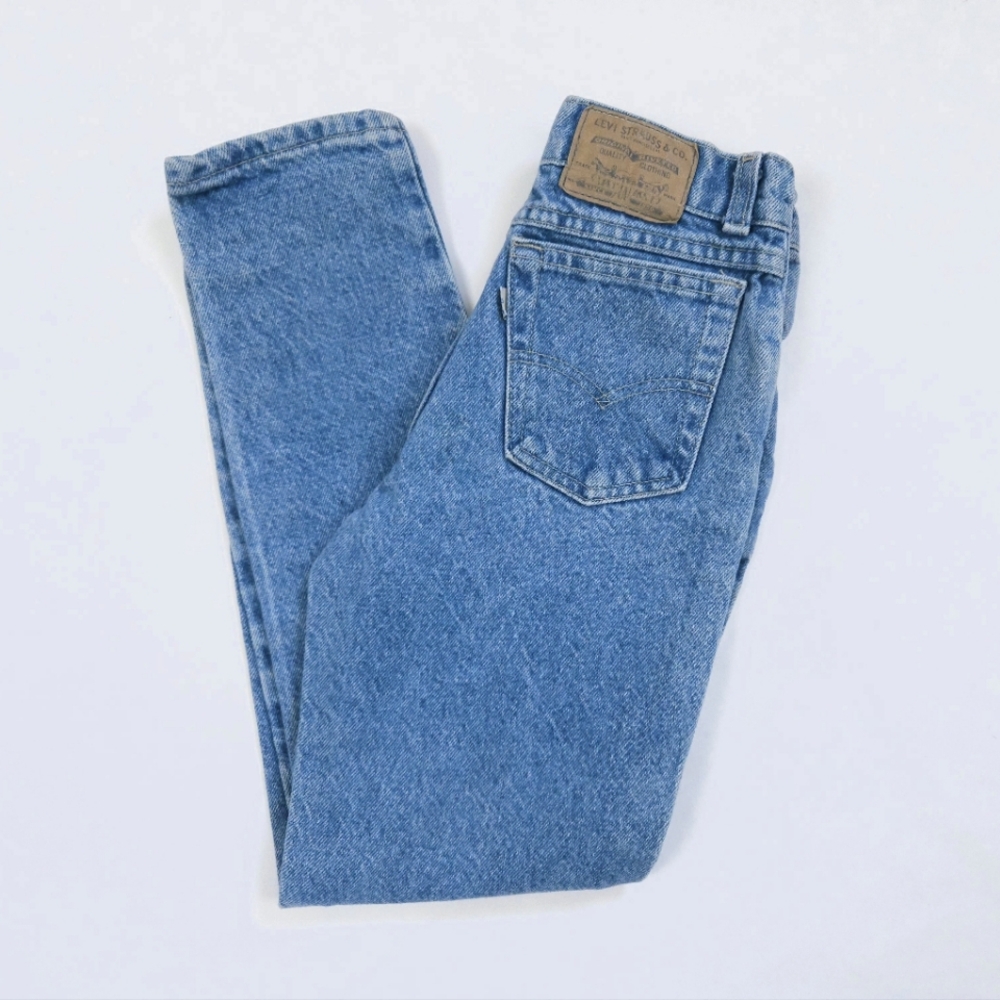 Levi's Vintage 90s Kids White Tab Tapered Denim Blue Jeans 22x24 USA 10R